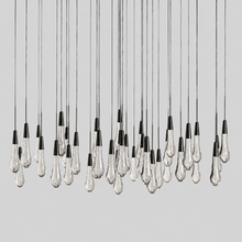Soltaire Bubble Glass Raindrop Round Chandelier in Bronze, 48", Main Light Off
