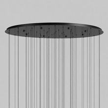 Soltaire Bubble Glass Raindrop Round Chandelier in Bronze, 58", Canopy Detail