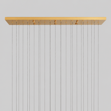 Soltaire Bubble Glass Raindrop Square Chandelier in Brass, 50", Canopy Detail
