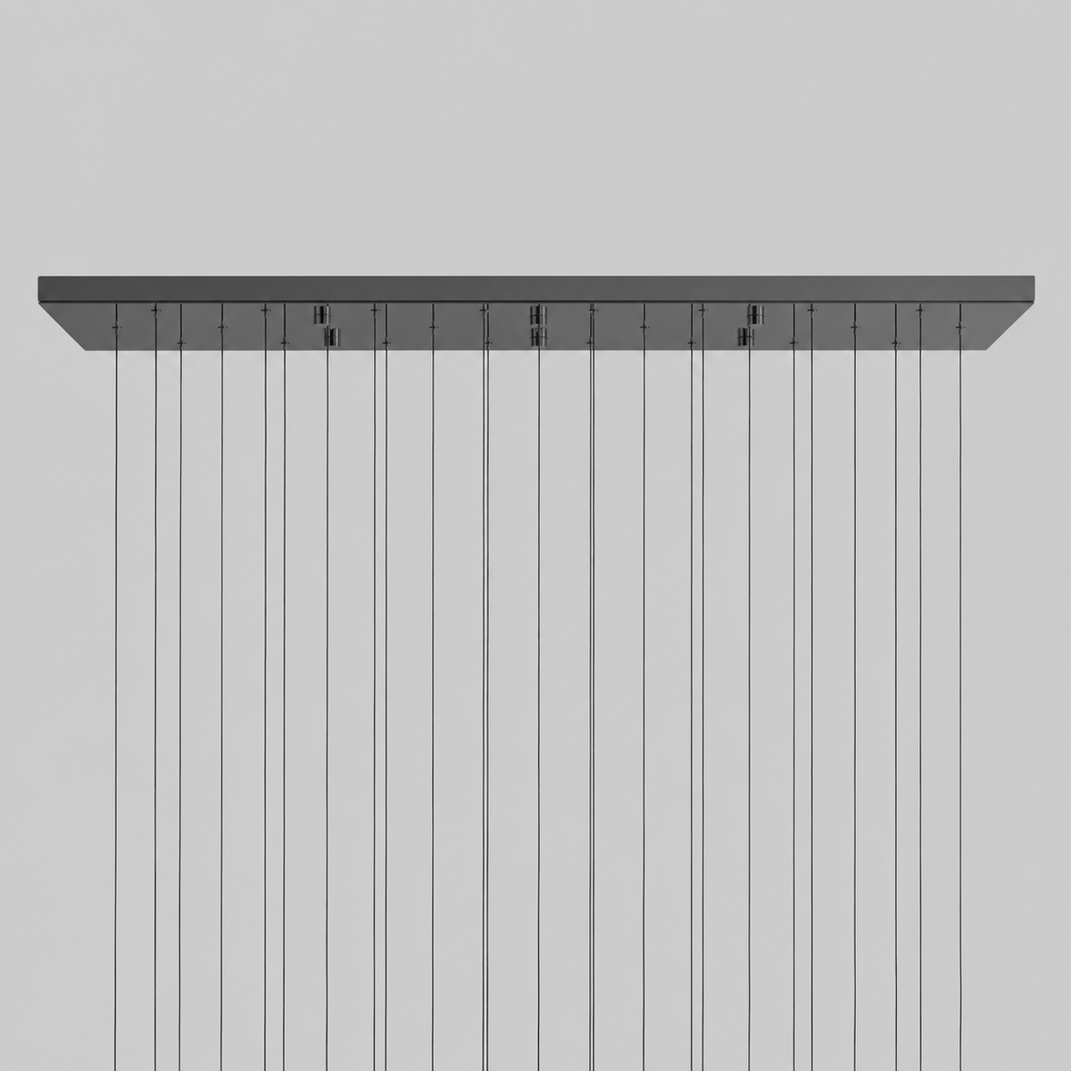 Soltaire Bubble Glass Raindrop Square Chandelier in Bronze, 50", Canopy Detail