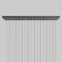 Soltaire Bubble Glass Raindrop Square Chandelier in Bronze, 50", Canopy Detail