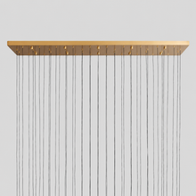 Soltaire Bubble Glass Raindrop Square Chandelier in Brass, 70", Canopy Detail