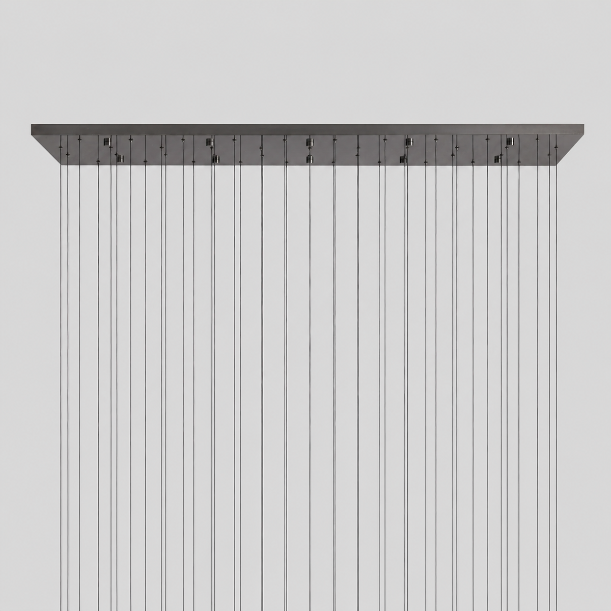 Soltaire Bubble Glass Raindrop Square Chandelier in Bronze, 70", Canopy Detail