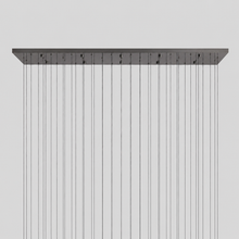 Soltaire Bubble Glass Raindrop Square Chandelier in Bronze, 70", Canopy Detail
