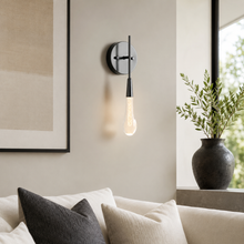 Soltaire Bubble Glass Raindrop Wall Lighting in Bronze, 15", Living Room