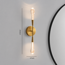Soltaire Bubble Glass Raindrop Wall Lighting in Brass, 24"