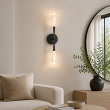 Soltaire Bubble Glass Raindrop Wall Lighting in Bronze, 24", Living Room