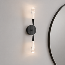 Soltaire Bubble Glass Raindrop Wall Lighting in Bronze, 24", Main Light On