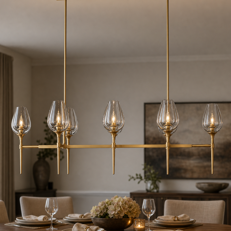 Tulipa Linear Crystal Chandeliers