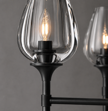 Tulipa Linear Crystal Chandelier in Bronze, 52", Body Detail