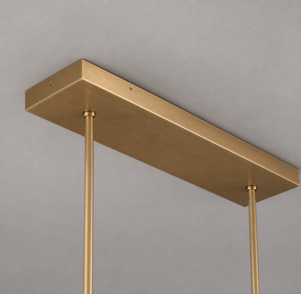 Tulipa Linear Crystal Chandelier in Brass, 65", Canopy Detail