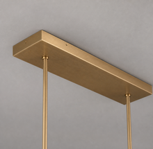 Tulipa Linear Crystal Chandelier in Brass, 65", Canopy Detail