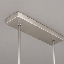 Tulipa Linear Crystal Chandelier in Nickel, 65", Canopy Detail