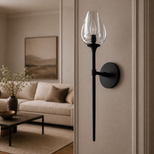 Tulipa Linear Crystal Wall Lighting in Bronze, 24", Main Light Off