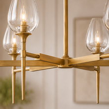 Tulipa Round Crystal Chandelier in Brass, 42", Body Detail