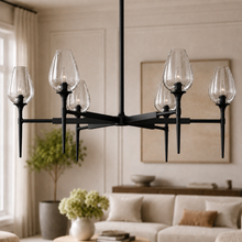 Tulipa Round Crystal Chandelier in Bronze, 42", Main Light Off