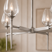 Tulipa Round Crystal Chandelier in Nickel, 42", Body Detail