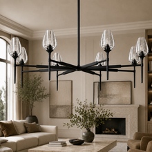 Tulipa Round Crystal Chandelier in Bronze, 54", Main Light Off